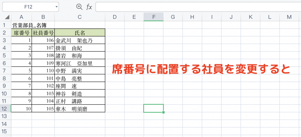 Excelを使った座席表の簡単な作り方。実際に利用してみたイメージ